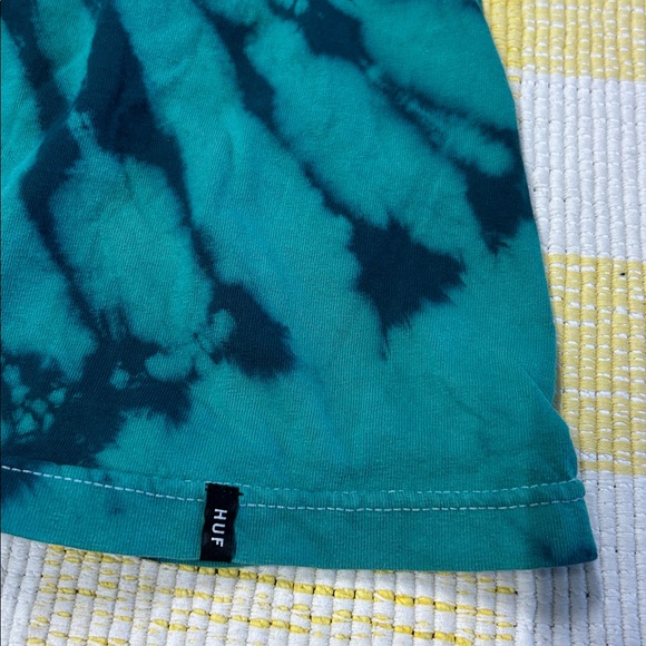 HUF Worldwide Tie Dye Long Sleeve T-shirt Green Pink Large - Picture 6 of 10